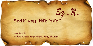 Szávay Máté névjegykártya